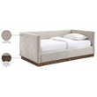Meridian Furniture Teva Beige Linen Textured Fabric Upholstered Twin Daybed