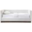 Meridian Furniture Teva Cream Linen Textured Fabric Upholstered Twin Daybed