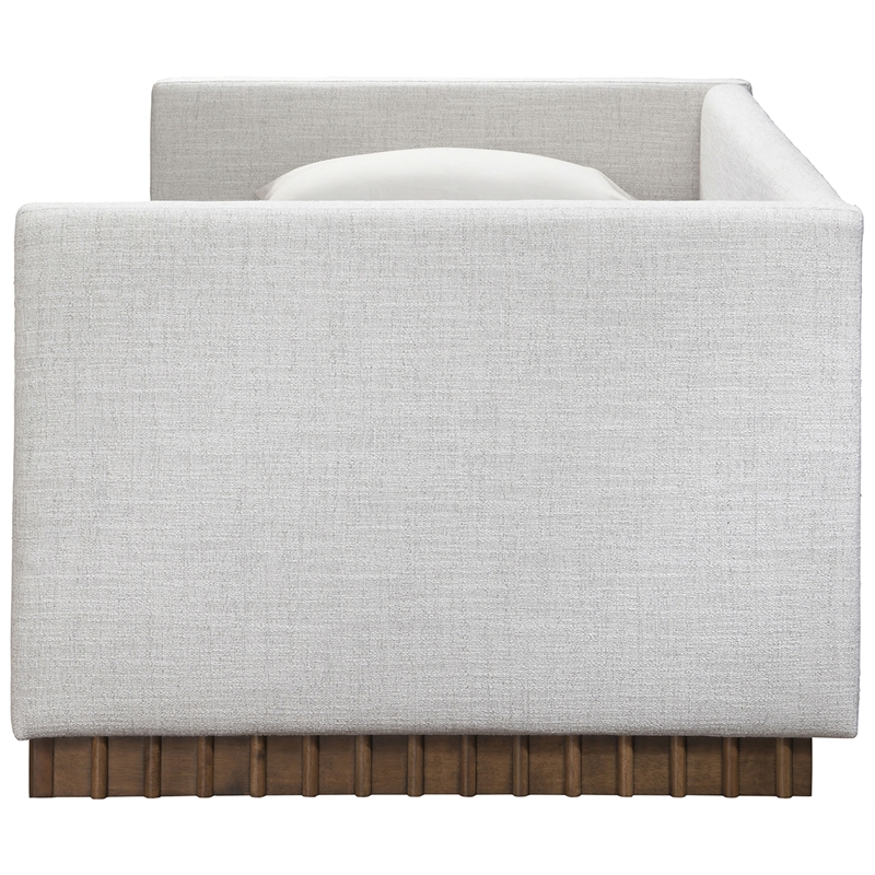 Meridian Furniture Teva Cream Linen Textured Fabric Upholstered Twin Daybed