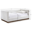 Meridian Furniture Teva Cream Linen Textured Fabric Upholstered Twin Daybed