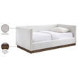 Meridian Furniture Teva Cream Linen Textured Fabric Upholstered Twin Daybed