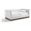 Meridian Furniture Teva Cream Linen Textured Fabric Upholstered Twin Daybed