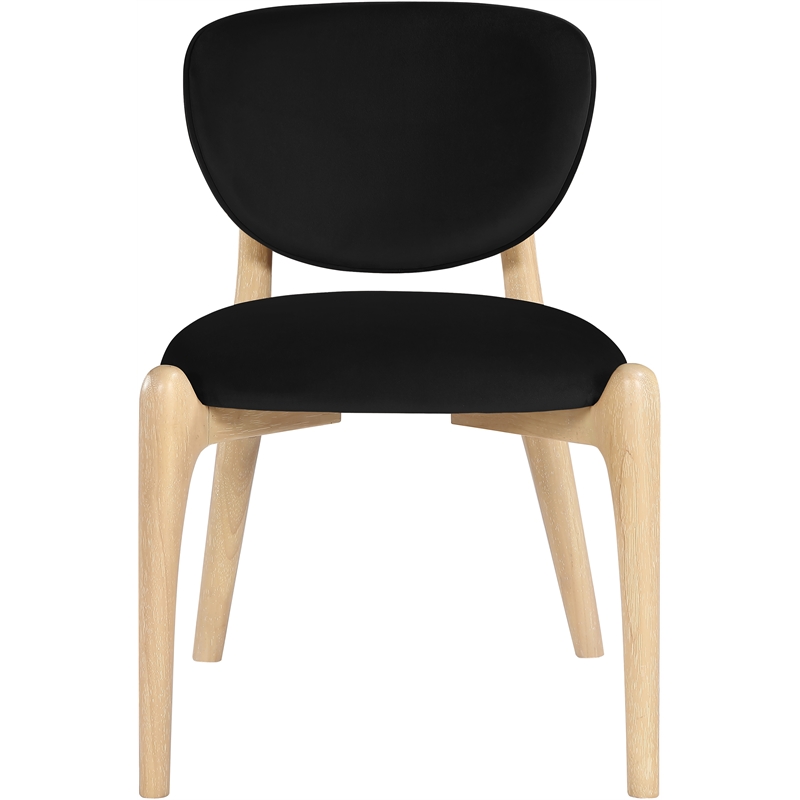 Meridian Furniture Velora Black Velvet Performance Fabric DC (Set of 2)