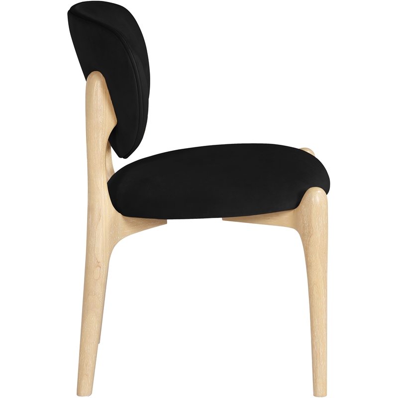 Meridian Furniture Velora Black Velvet Performance Fabric DC (Set of 2)