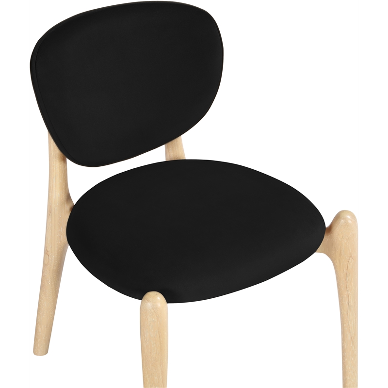 Meridian Furniture Velora Black Velvet Performance Fabric DC (Set of 2)