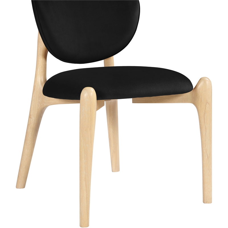 Meridian Furniture Velora Black Velvet Performance Fabric DC (Set of 2)