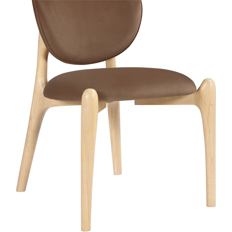 Meridian Furniture Velora Brown Velvet Performance Fabric DC (Set of 2)