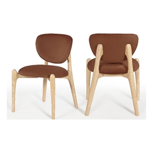 Meridian Furniture Velora Cognac Velvet Performance Fabric DC (Set of 2)