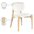Meridian Furniture Velora Cream Velvet Performance Fabric DC (Set of 2)