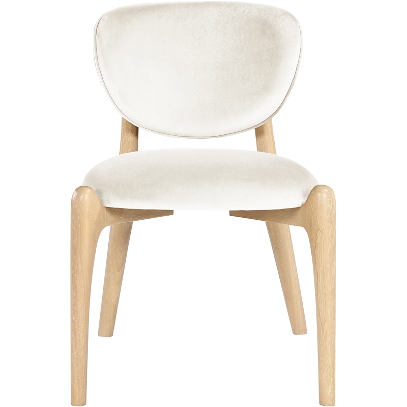 Meridian Furniture Velora Cream Velvet Performance Fabric DC (Set of 2)