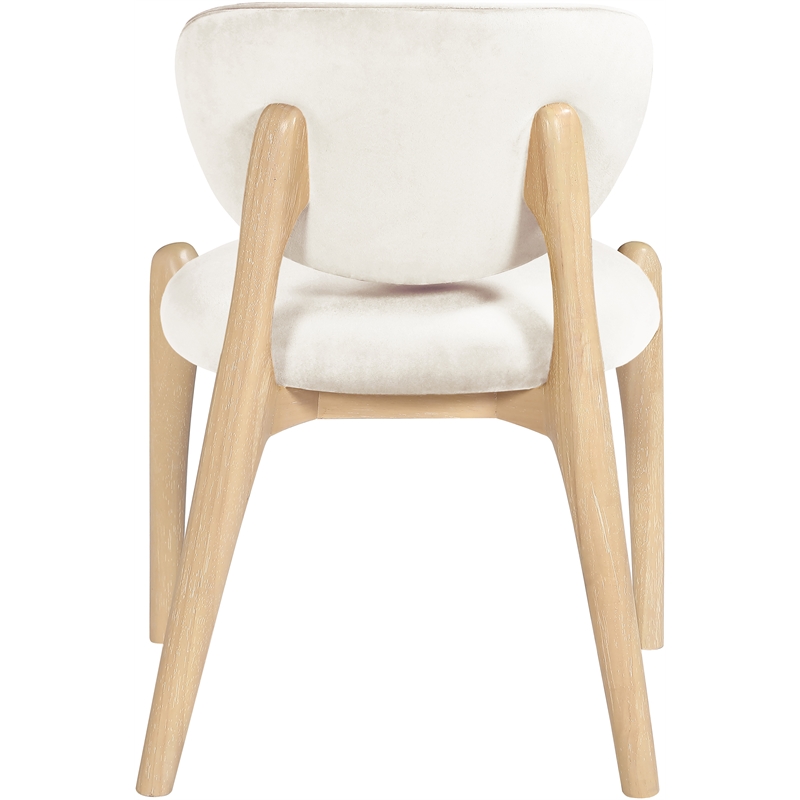Meridian Furniture Velora Cream Velvet Performance Fabric DC (Set of 2)