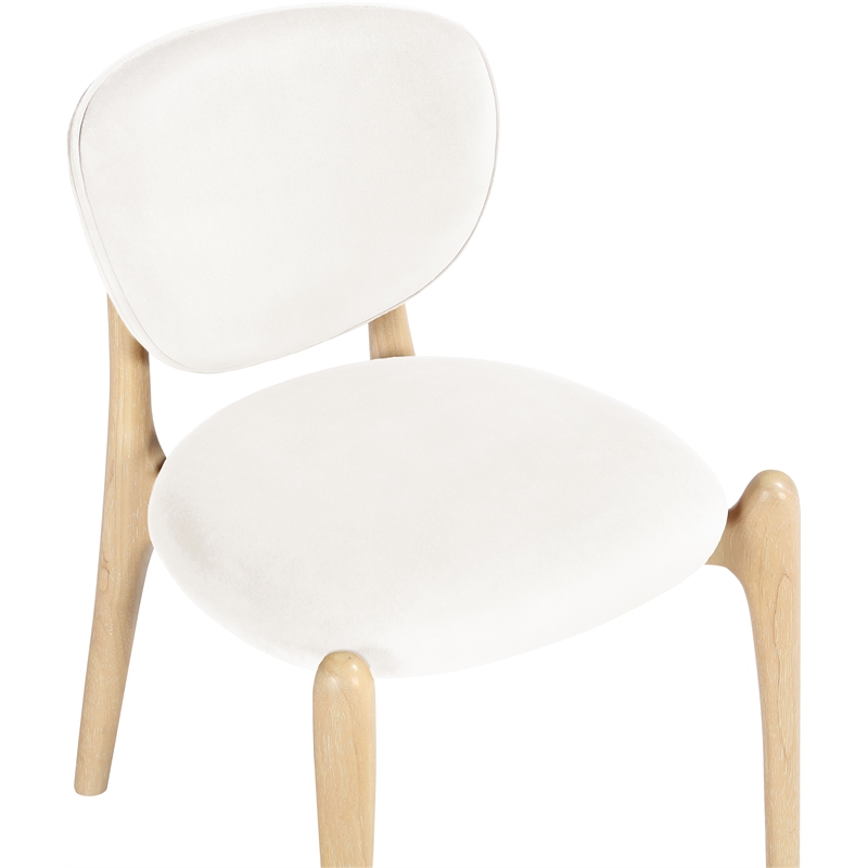 Meridian Furniture Velora Cream Velvet Performance Fabric DC (Set of 2)