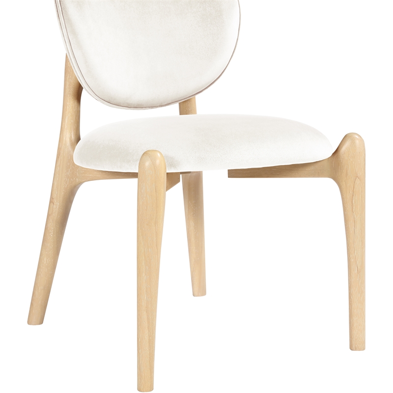 Meridian Furniture Velora Cream Velvet Performance Fabric DC (Set of 2)