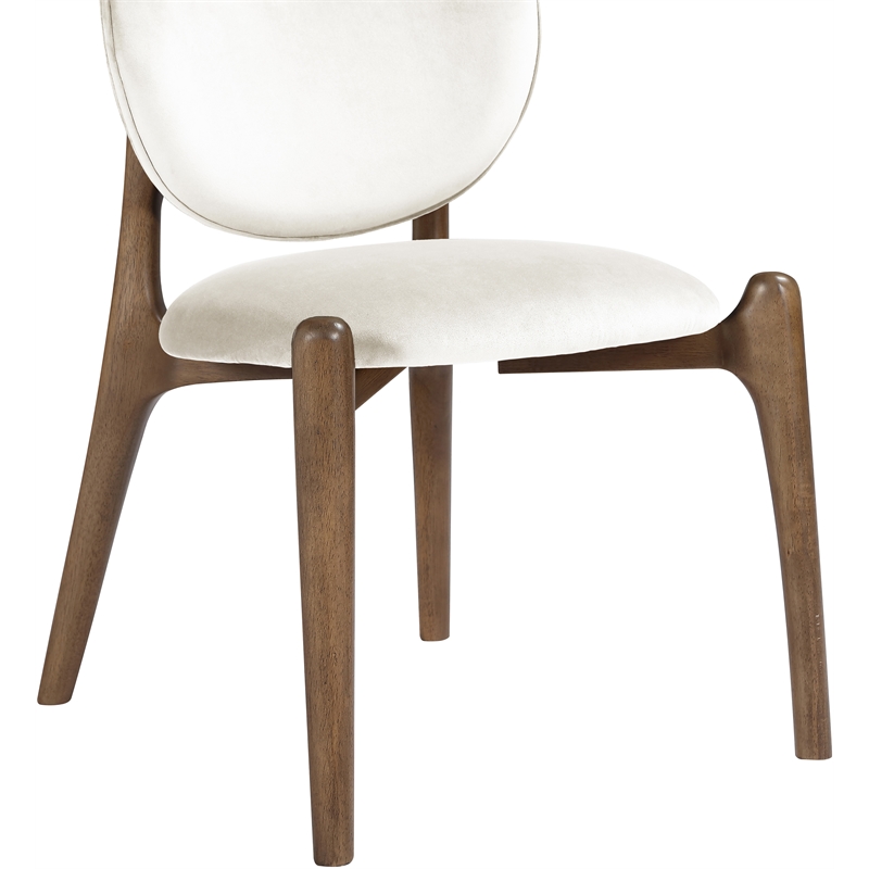 Meridian Furniture Velora Cream Velvet Performance Fabric DC (Set of 2)