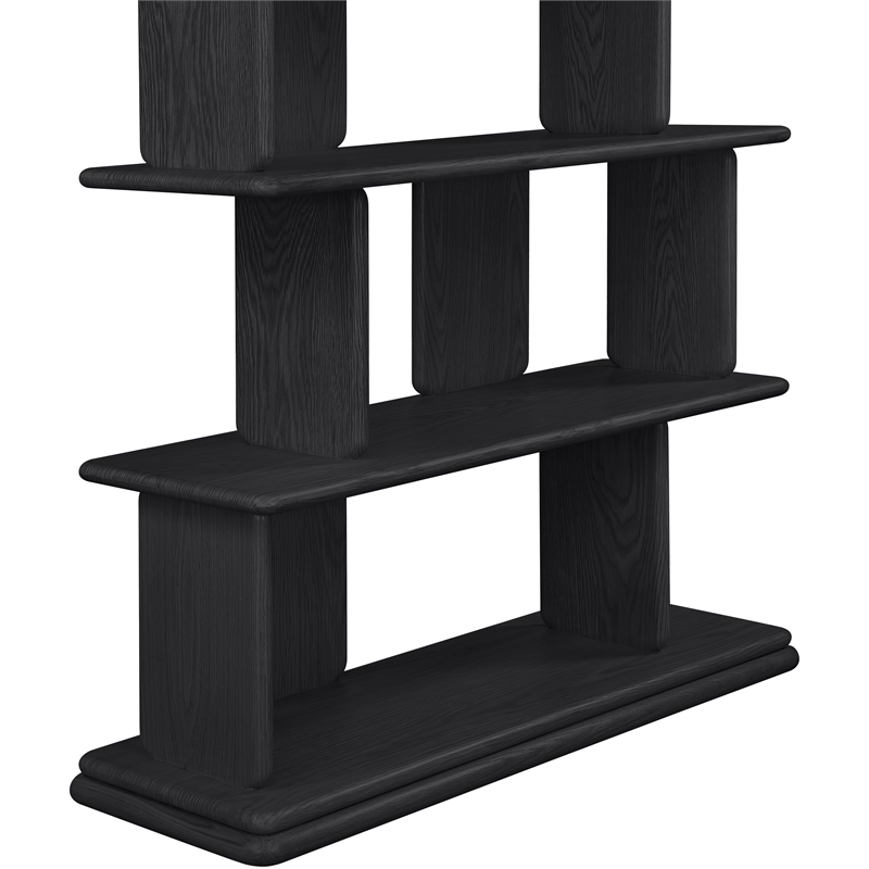 Meridian Furniture Nexa Black Solid Wood Bookcase