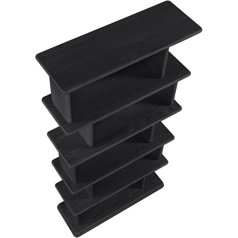 Meridian Furniture Nexa Black Solid Wood Bookcase