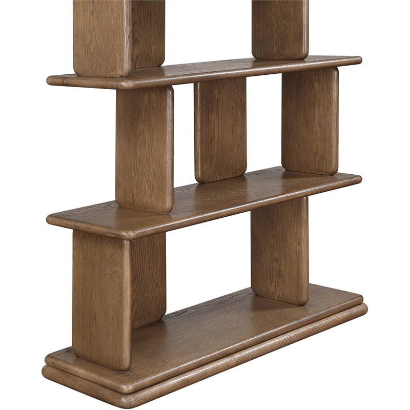 Meridian Furniture Nexa Brown Solid Wood Bookcase