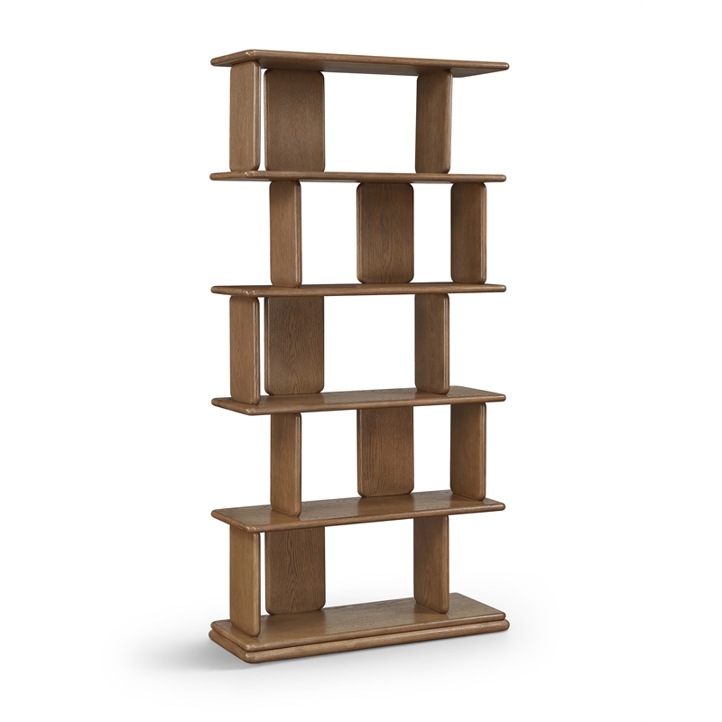 Meridian Furniture Nexa Brown Solid Wood Bookcase