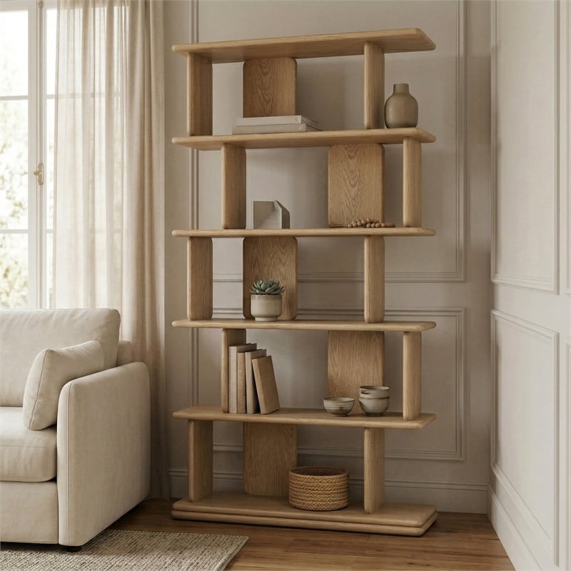 Meridian Furniture Nexa Natural Solid Wood Bookcase