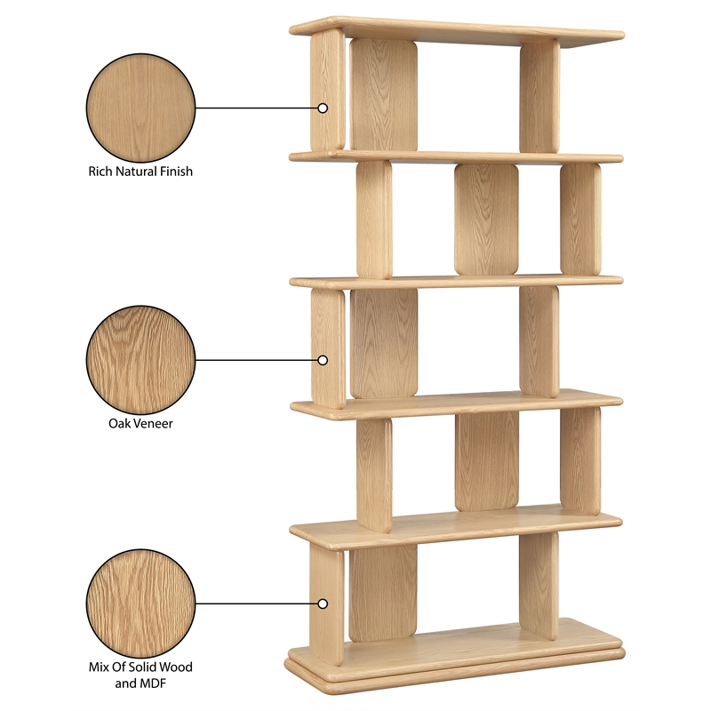 Meridian Furniture Nexa Natural Solid Wood Bookcase