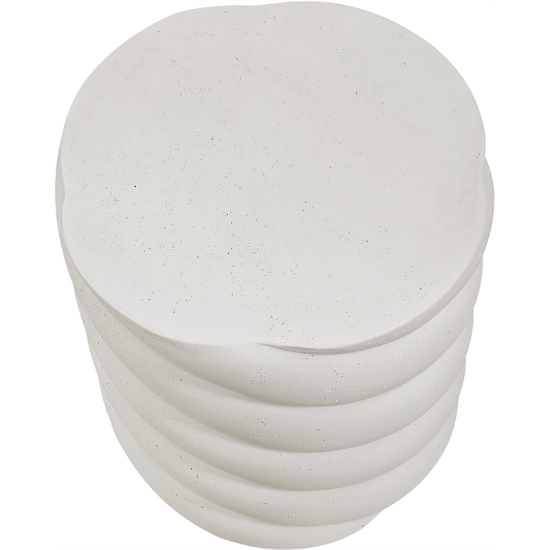 Meridian Furniture Marmet Cream Concrete Indoor / Outdoor End / Side Table