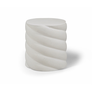 Meridian Furniture Marmet Cream Concrete Indoor / Outdoor End / Side Table