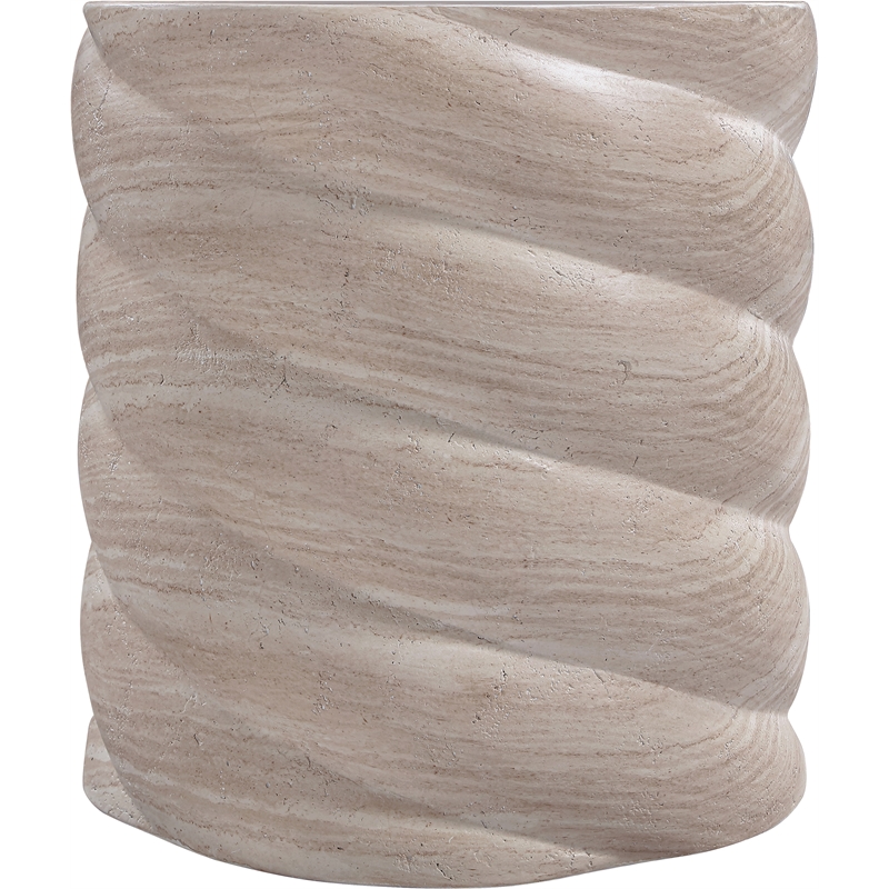 Meridian Furniture Marmet Travertine Concrete Indoor / Outdoor End / Side Table