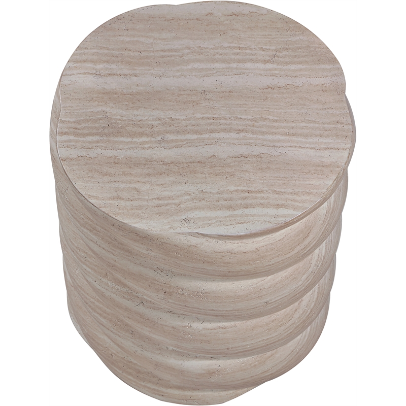 Meridian Furniture Marmet Travertine Concrete Indoor / Outdoor End / Side Table