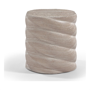 Meridian Furniture Marmet Travertine Concrete Indoor / Outdoor End / Side Table