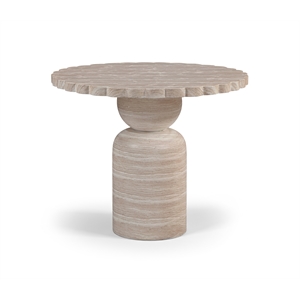 Meridian Furniture Petalia 36&quot Travertine Concrete Indoor / Outdoor Dining Table