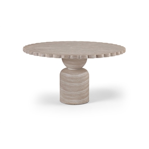 Meridian Furniture Petalia 54&quot Travertine Concrete Indoor / Outdoor Dining Table