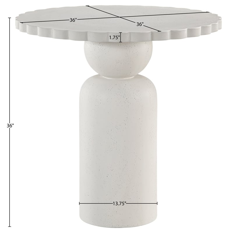 Meridian Furniture Petalia Cream Concrete Indoor / Outdoor Counter Table