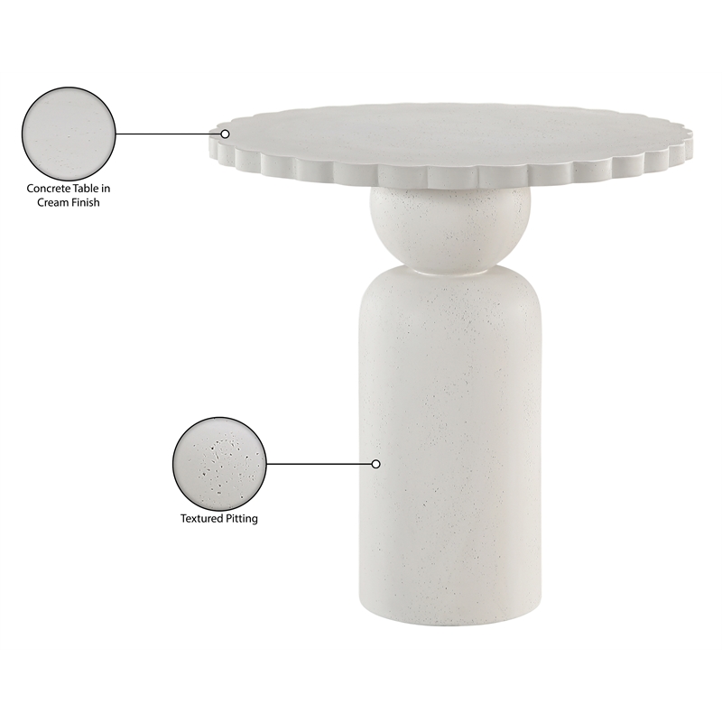 Meridian Furniture Petalia Cream Concrete Indoor / Outdoor Counter Table