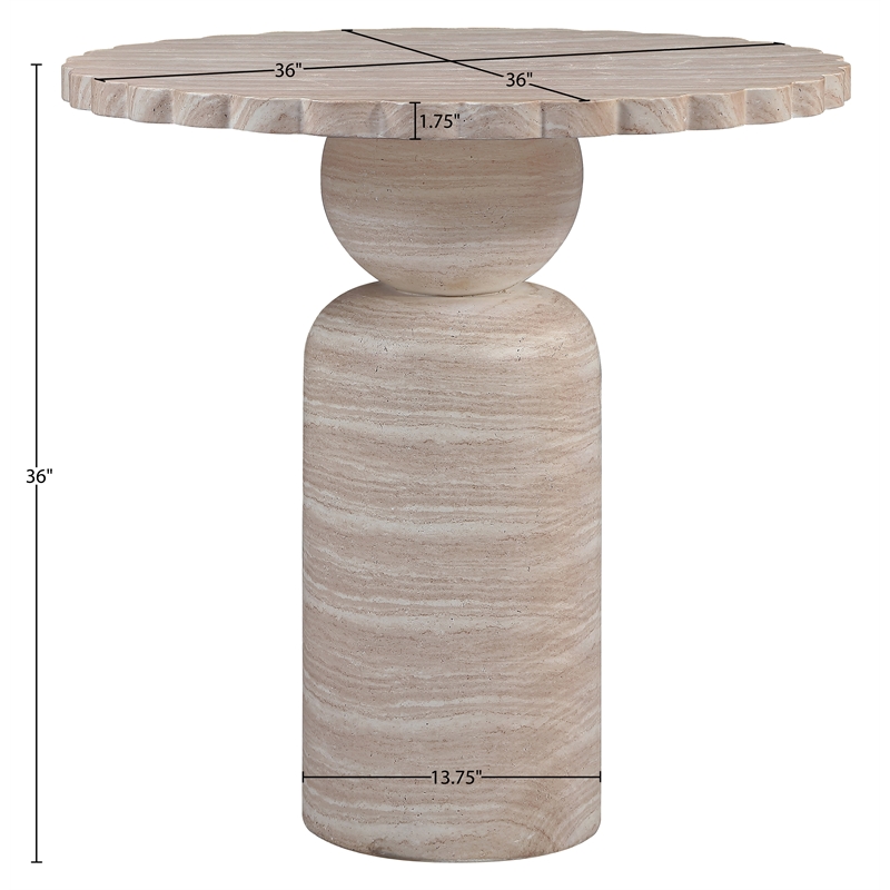 Meridian Furniture Petalia Travertine Concrete Indoor / Outdoor Counter Table