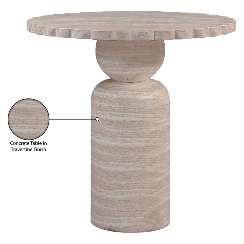 Meridian Furniture Petalia Travertine Concrete Indoor / Outdoor Counter Table