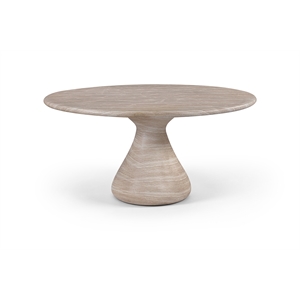 Meridian Furniture Sano 60&quot Travertine Concrete Indoor / Outdoor Dining Table