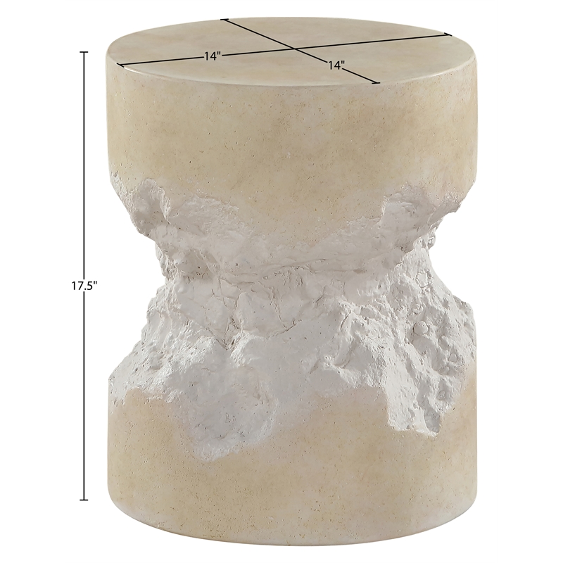 Meridian Furniture Naturae Beige Concrete Indoor / Outdoor End / Side Table