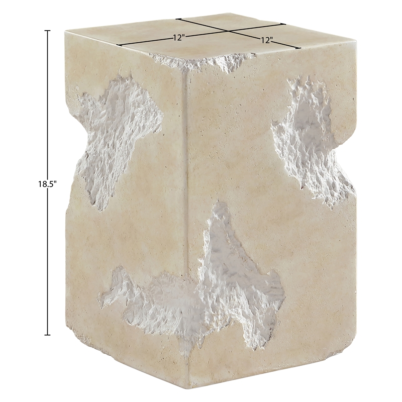 Meridian Furniture Naturae Beige Concrete Indoor / Outdoor End / Side Table