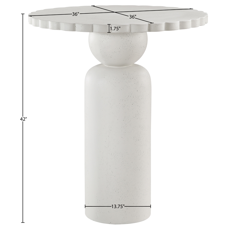 Meridian Furniture Petalia Cream Concrete Indoor / Outdoor Bar Table