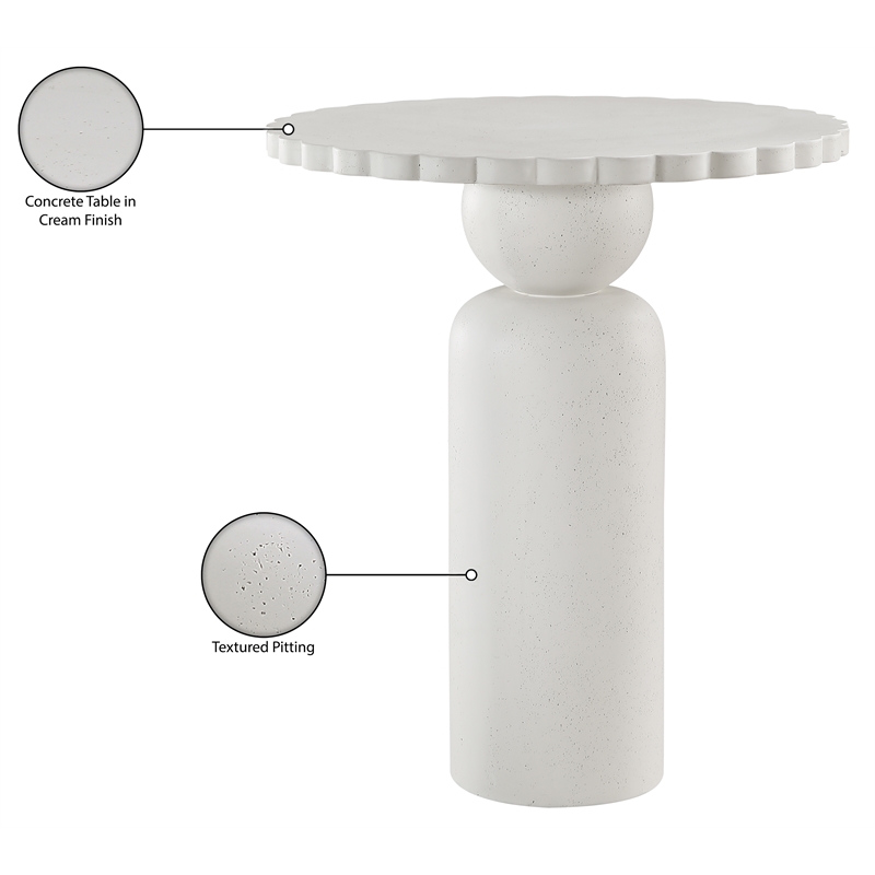 Meridian Furniture Petalia Cream Concrete Indoor / Outdoor Bar Table