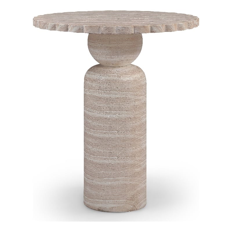 Meridian Furniture Petalia Travertine Concrete Indoor / Outdoor Bar Table
