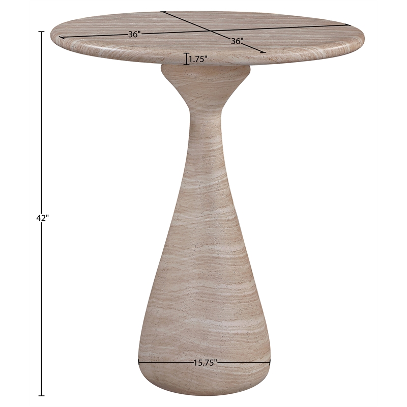 Meridian Furniture Sano Travertine Concrete Indoor / Outdoor Bar Table
