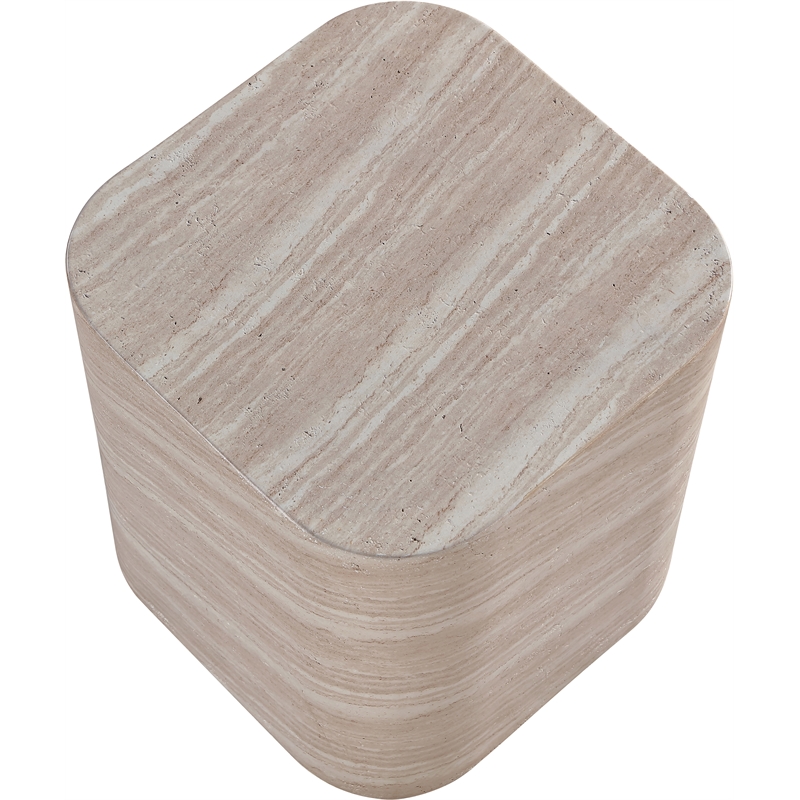 Meridian Furniture Vellon Travertine Concrete Indoor / Outdoor End / Side Table