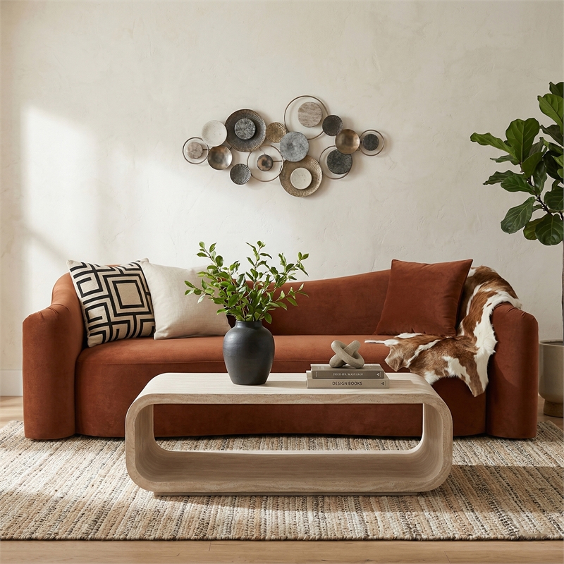 Meridian Furniture Calix Travertine Concrete Indoor / Outdoor Coffee Table