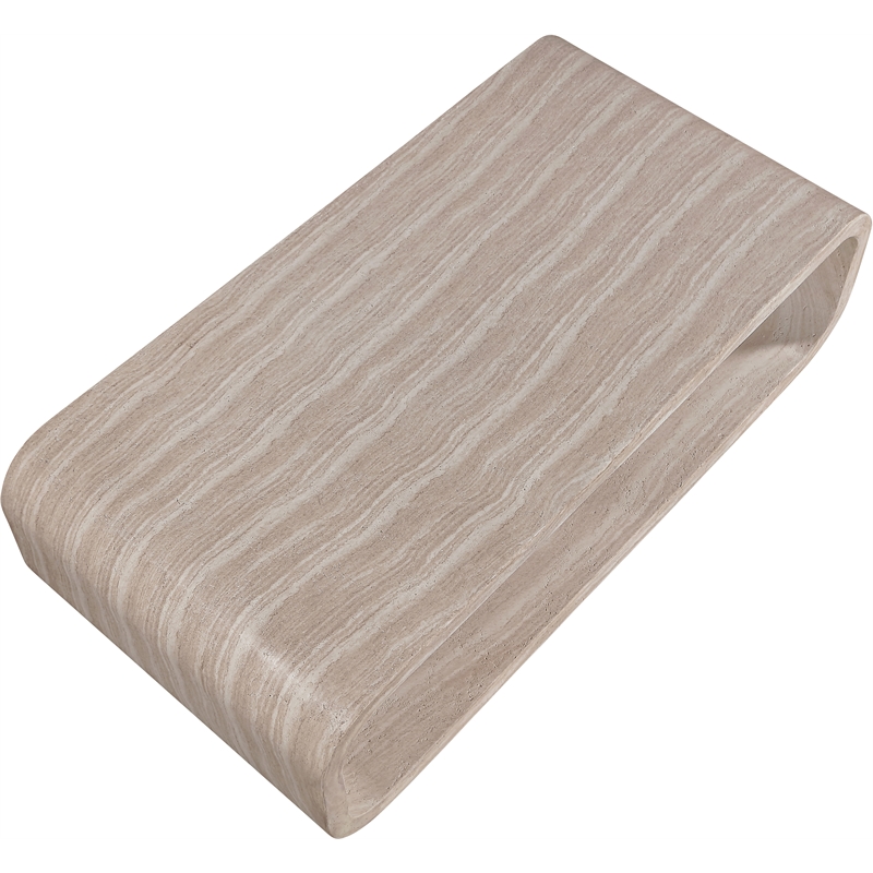 Meridian Furniture Calix Travertine Concrete Indoor / Outdoor Coffee Table