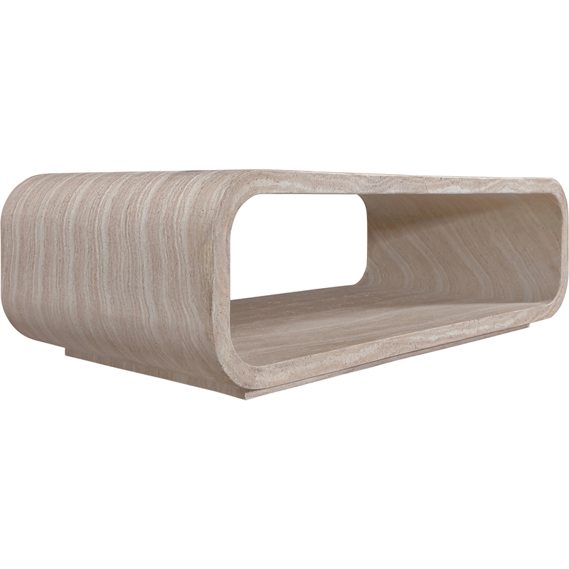 Meridian Furniture Calix Travertine Concrete Indoor / Outdoor Coffee Table