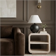 Meridian Furniture Calix Travertine Concrete Indoor / Outdoor End / Side Table