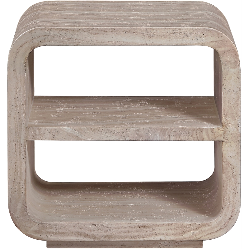 Meridian Furniture Calix Travertine Concrete Indoor / Outdoor End / Side Table