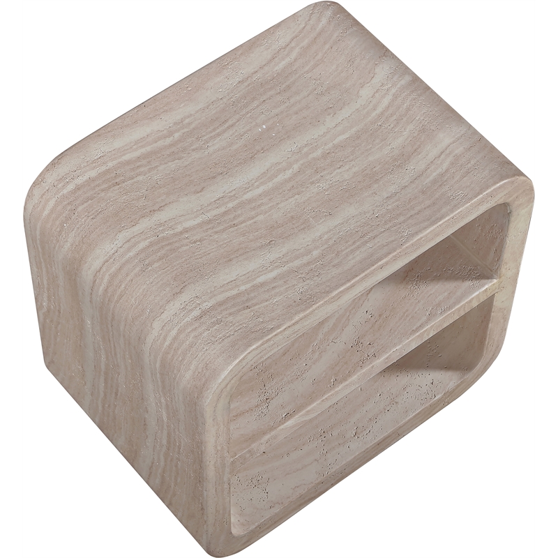 Meridian Furniture Calix Travertine Concrete Indoor / Outdoor End / Side Table