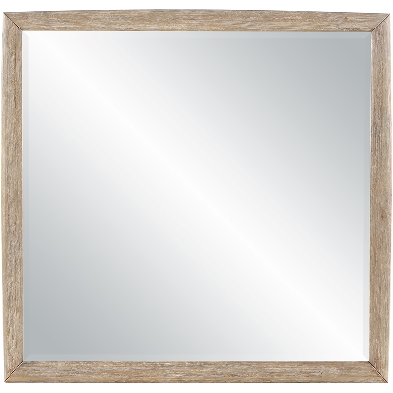 Meridian Furniture Caswell Natural Oak Veneer And Solid Wood Mirror